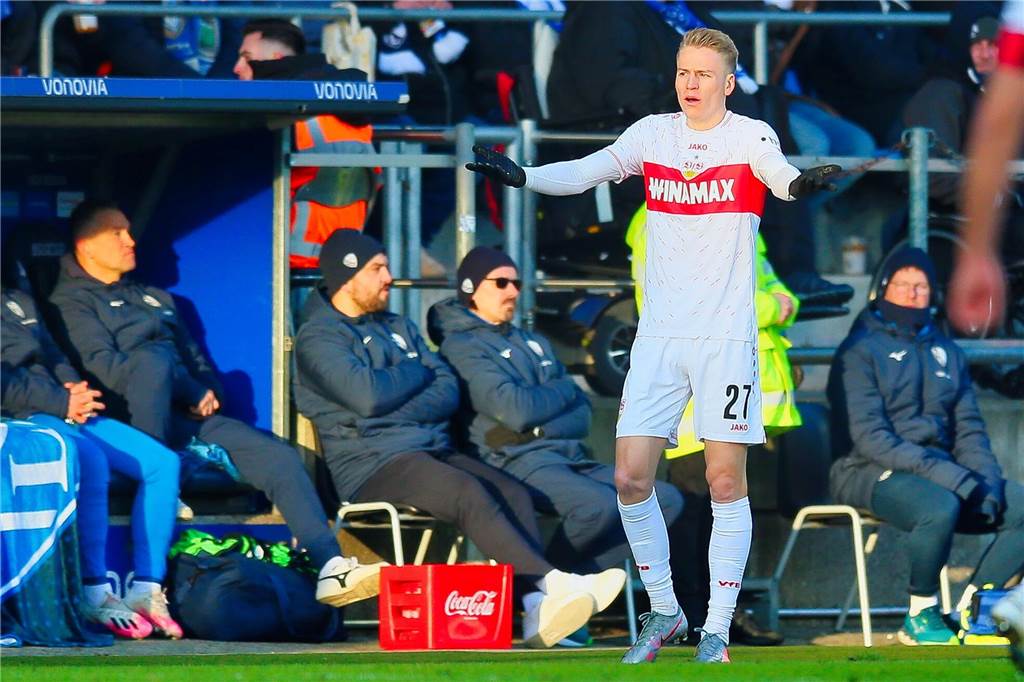 Der Castrop-Rauxeler Profi Chris Führich war rund 10,5 Kilometer unterwegs im Duell seines VfB Stuttgart beim VfL Bochum. Dieses ging mit 0:1 verloren.
