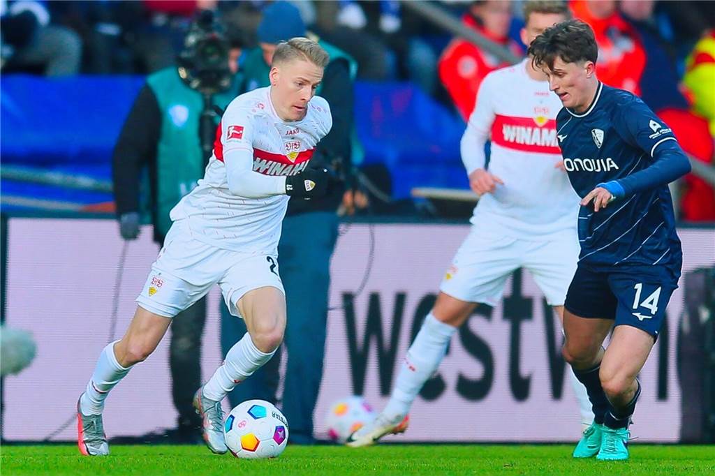 Der Castrop-Rauxeler Profi Chris Führich war rund 10,5 Kilometer unterwegs im Duell seines VfB Stuttgart beim VfL Bochum. Dieses ging mit 0:1 verloren.