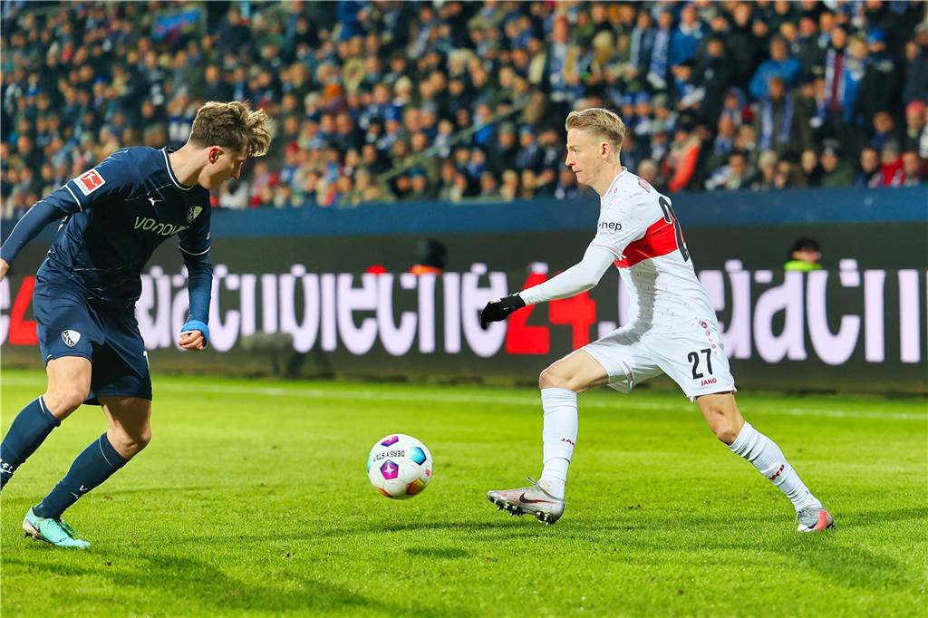 Der Castrop-Rauxeler Profi Chris Führich war rund 10,5 Kilometer unterwegs im Duell seines VfB Stuttgart beim VfL Bochum. Dieses ging mit 0:1 verloren.