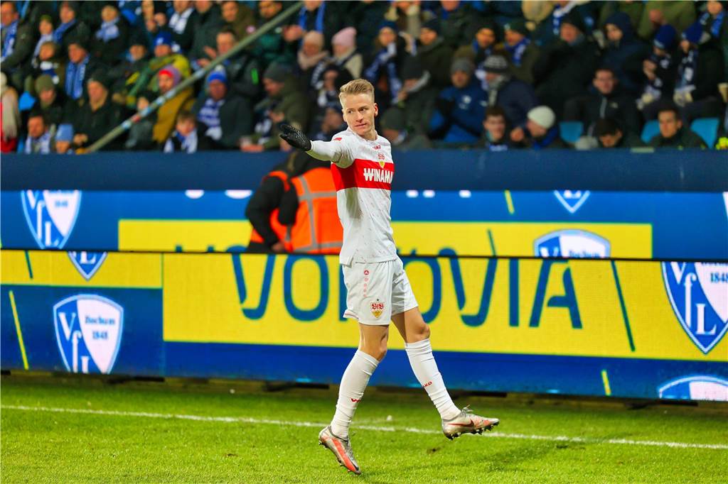 Der Castrop-Rauxeler Profi Chris Führich war rund 10,5 Kilometer unterwegs im Duell seines VfB Stuttgart beim VfL Bochum. Dieses ging mit 0:1 verloren.