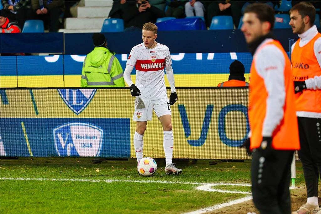 Der Castrop-Rauxeler Profi Chris Führich war rund 10,5 Kilometer unterwegs im Duell seines VfB Stuttgart beim VfL Bochum. Dieses ging mit 0:1 verloren.