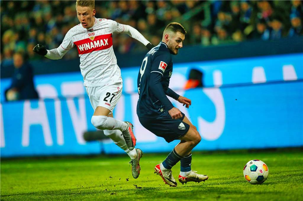 Der Castrop-Rauxeler Profi Chris Führich war rund 10,5 Kilometer unterwegs im Duell seines VfB Stuttgart beim VfL Bochum. Dieses ging mit 0:1 verloren.