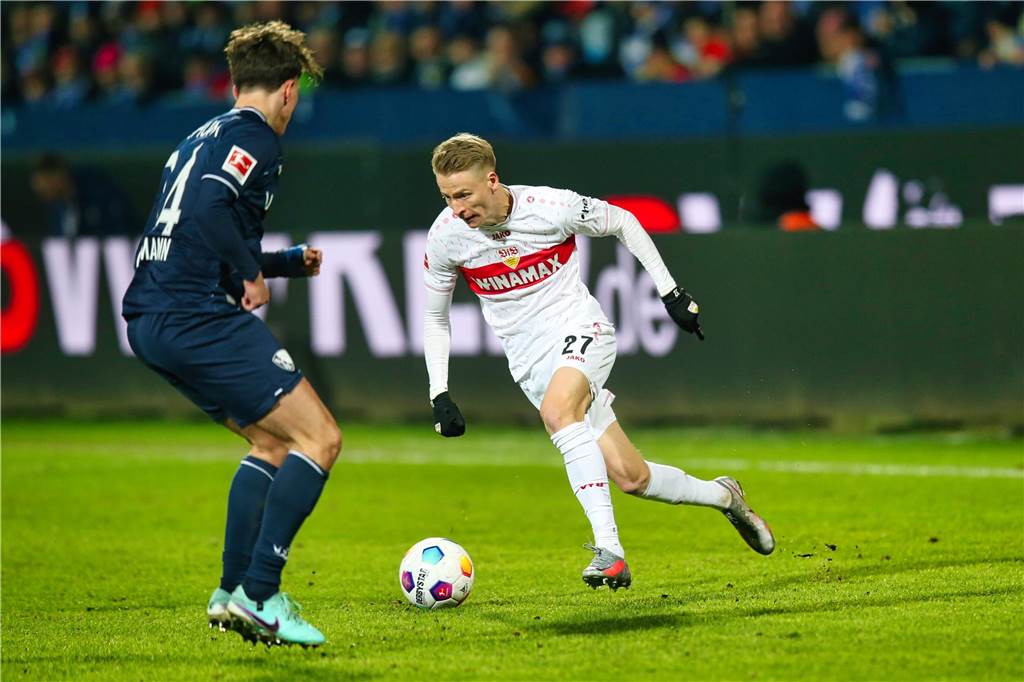 Der Castrop-Rauxeler Profi Chris Führich war rund 10,5 Kilometer unterwegs im Duell seines VfB Stuttgart beim VfL Bochum. Dieses ging mit 0:1 verloren.