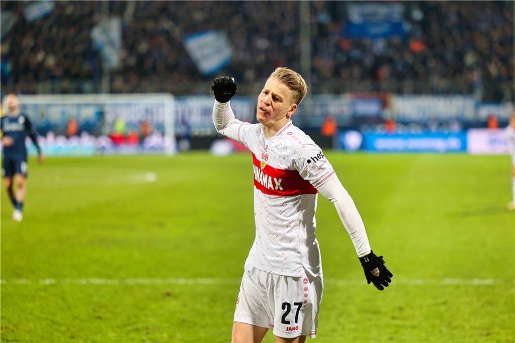 Der Castrop-Rauxeler Profi Chris Führich war rund 10,5 Kilometer unterwegs im Duell seines VfB Stuttgart beim VfL Bochum. Dieses ging mit 0:1 verloren.