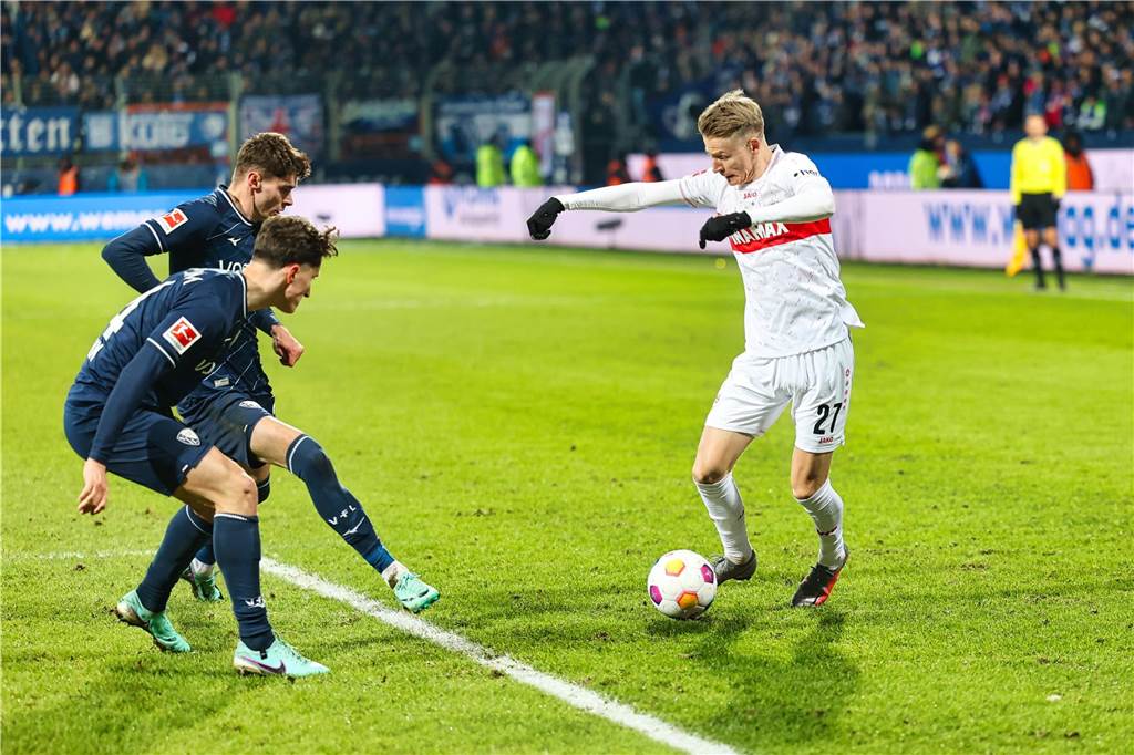 Der Castrop-Rauxeler Profi Chris Führich war rund 10,5 Kilometer unterwegs im Duell seines VfB Stuttgart beim VfL Bochum. Dieses ging mit 0:1 verloren.