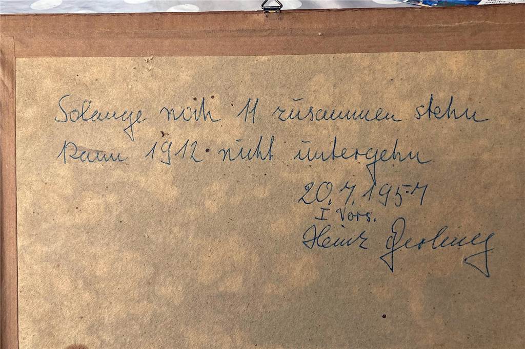 Der damalige Vereinsvorsitzende des SSC Ergste, Heinz Gerling, gratulierte handschriftlich zum Gewinn des Kreismeistertitels.