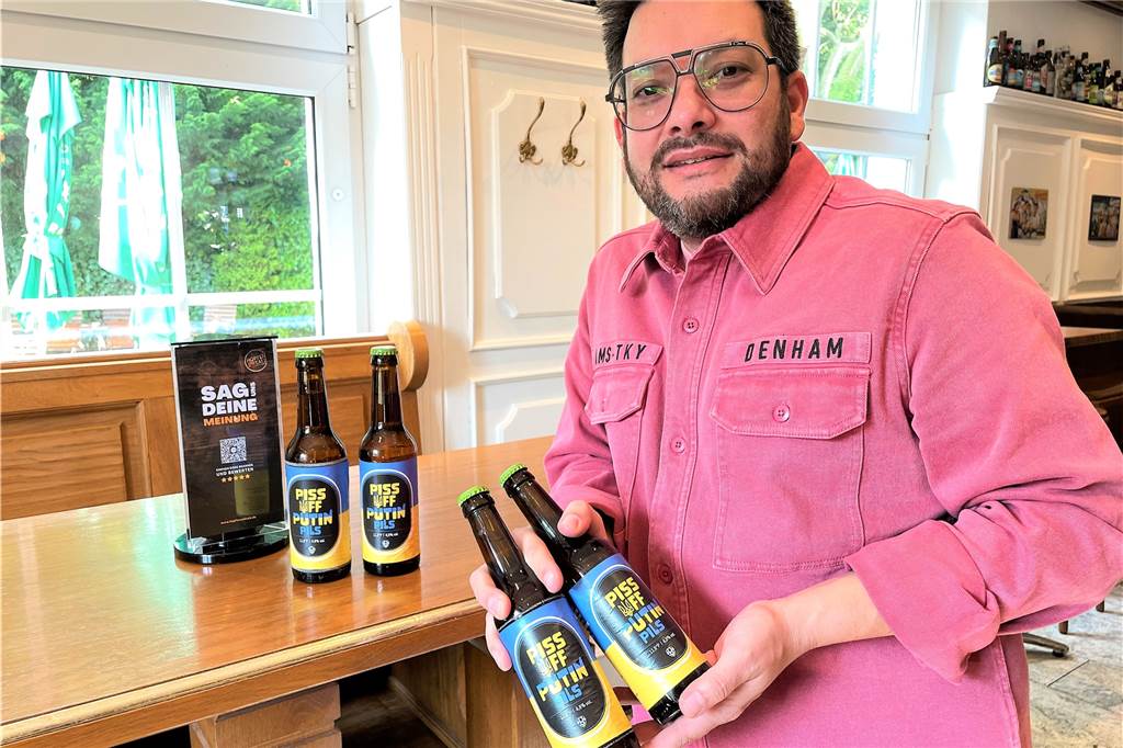 Aktion für die Ukraine: Dortmunder Gastronom verkauft „Piss off Putin Pils“ Der Dortmunder Gastronom Antonio Link hat die Namen für die beiden Anti-Putin-Biere kreiert. "Ich sage, was ich denke", sagt der zweifache Familienvater.