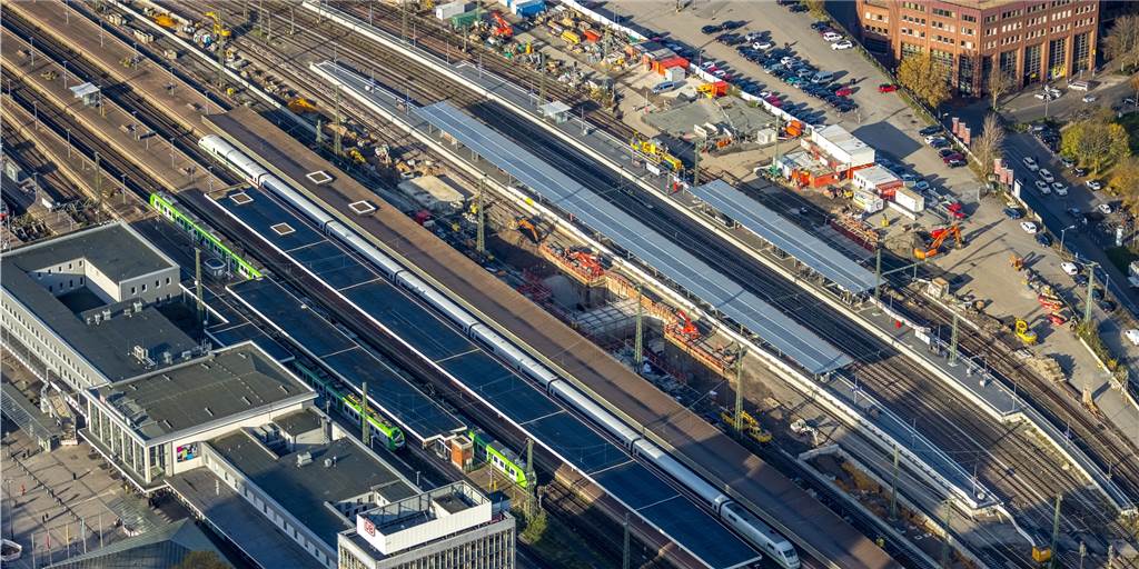Gleise im Dortmunder Hauptbahnhof gesperrt - das war der Grund Der Dortmunder Hauptbahnhof aus der Luft betrachtet.