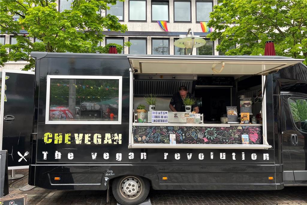Der einzige komplett vegane Stand: „Che vegan“ bietet Burger.