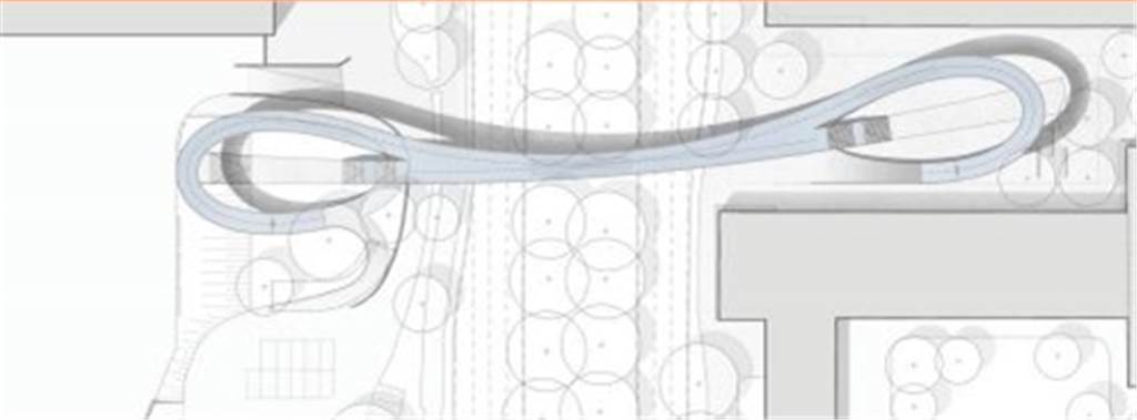 Weg zum Stadion: So soll die neue Brücke an der Lindemannstraße über die B1 aussehen Der Entwurf von Schlaich Bergermann + Partner mit den geschwungenen Rampen von oben.