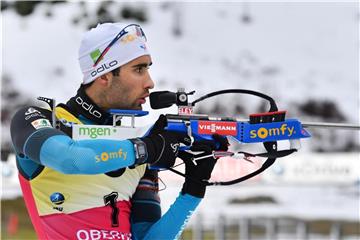 Der Franzose Martin Fourcade hat die Verfolgung (12,5 km) in Oberhof gewonnen. Foto: Martin Schutt