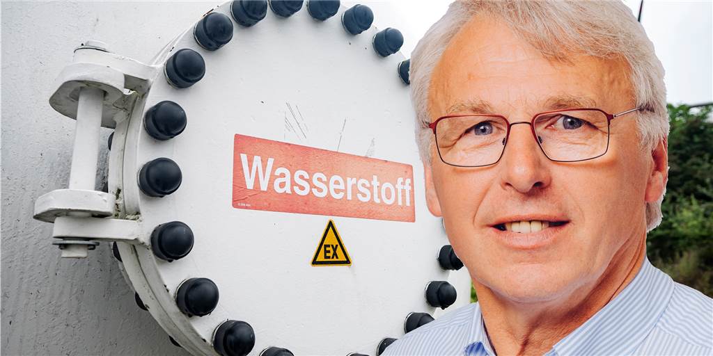 Egon Stuhldreier: „Die haben die Rechnung ohne die Gahlener gemacht“ Links: ein Wasserstofftank, rechts: Egon Stuhldreier
