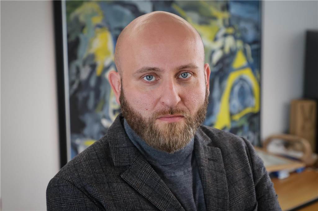 Polizei sichert Solidaritäts-Kundgebung für Israel in Dortmund ab Der Geschäftsführer und Sicherheitsbeauftragte der jüdischen Gemeinde, Leonid Chraga