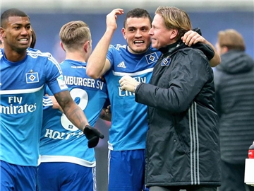 Der Hamburger SV feiert einen überraschenden Auswärtserfolg bei RB Leipzig. Foto: Jan Woitas