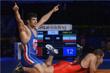 Der iranische Ringer Ali-Resa Karimi durfte nicht wie gewohnt jubeln. Foto: Paul Buck