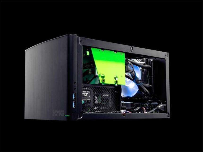 Wassergekühlter Kompakt-Gaming-PC von Schenker Der kompakte XMG Prime von Schenker ist ab 1149 Euro zu haben. Foto: Schenker