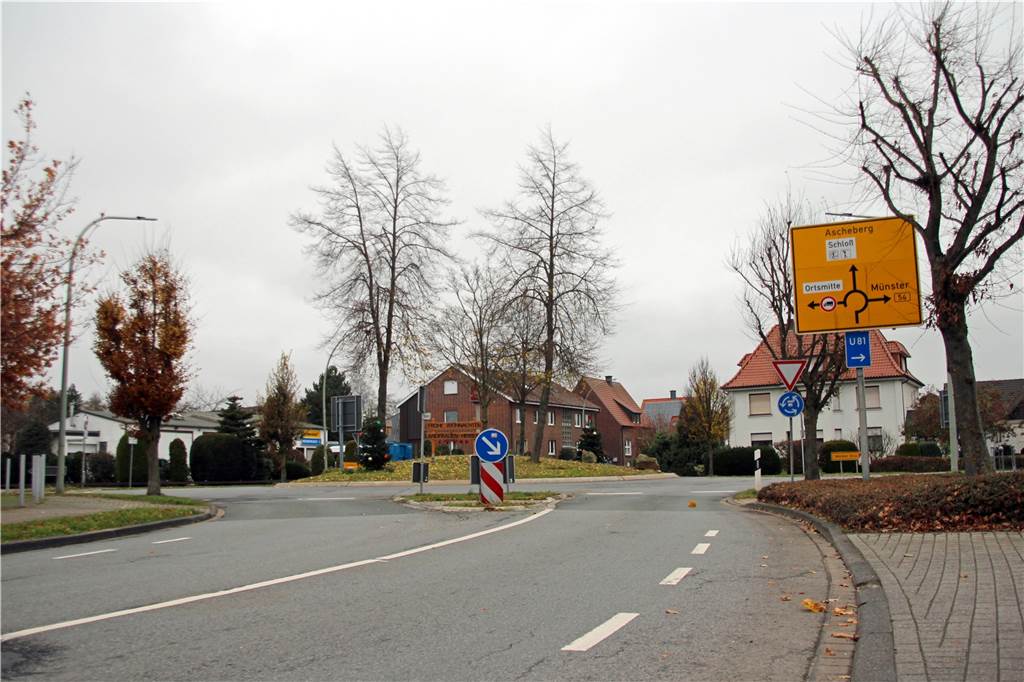 Sperrung der A1: Mehr Autos am Samstag durch Herbern Der Kreisverkehr der B54 in Herbern.