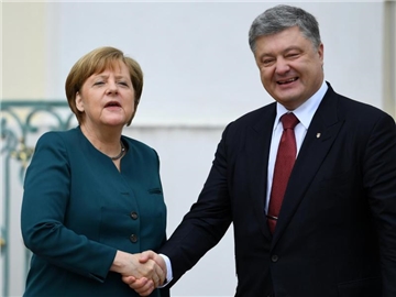 Der Krieg im Kohlerevier Donbass stand an erster Stelle bei Poroschenkos Gespräch mit Merkel. Foto: Ralf Hirschberger