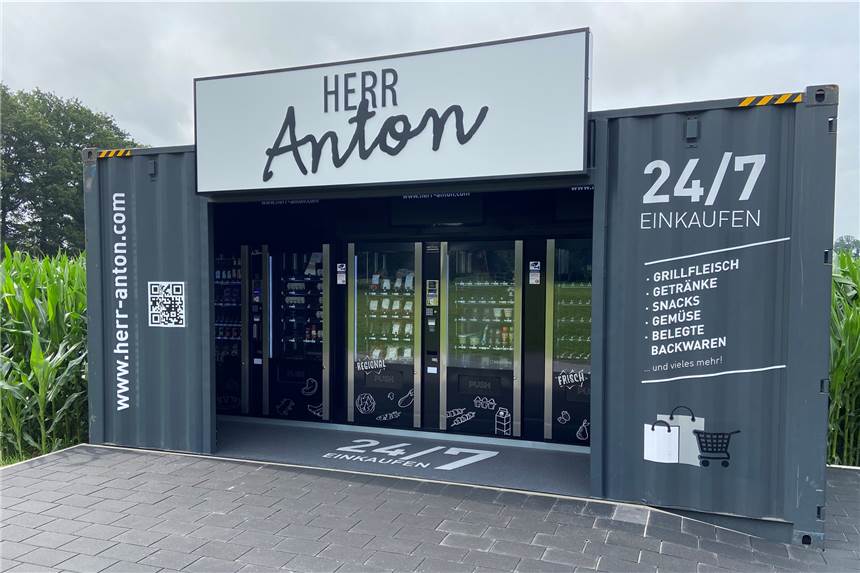 „Herr Anton“ liefert regionale Produkte auf Knopfdruck in Haltern Der Lebensmittelautomat „Herr Anton“ versorgt seine Kunden seit Anfang Juli in Haltern am See.