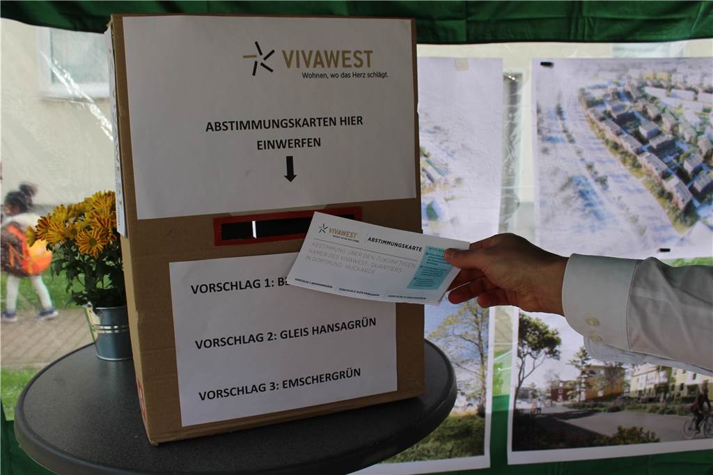 Dortmunder Modellquartier: Nicht nur Harmonie beim Mieterfest Der Name könnte sich ändern. Beim Mieterfest konnten die Gäste über insgesamt drei Namensvorschläge abstimmen.