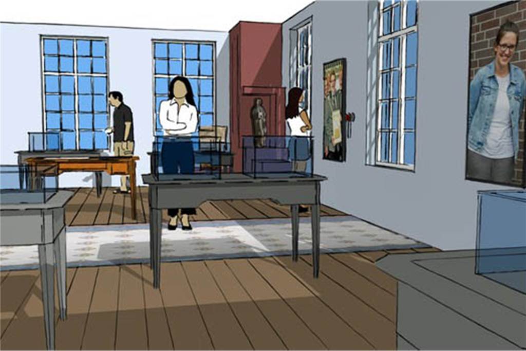 Das Werner Stadtmuseum empfängt die Besucher demnächst in modernem Gewand Der neue Erdgeschoss-Bereich des Stadtmuseums. Die rechte Seite führt zum Kirchhof.