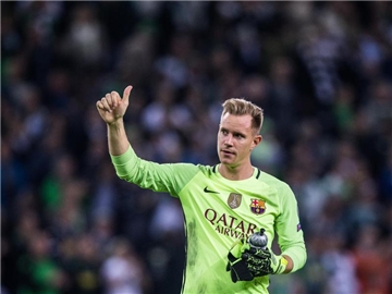 Der neue Vertrag von Barcelonas Torwart Marc-André ter Stegen enthält eine Millionen-Ausstiegsklausel. Foto: Maja Hitij