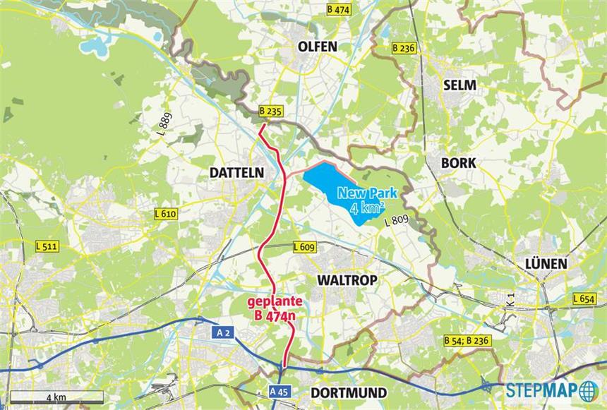 Kreis Unna steigt bei Projekt "New Park" aus Der New Park: Das gigantisches Gewerbegebiet soll zwischen Datteln und Waltrop entstehen, jetzt ist der Kreis Recklinghausen mit dem Kauf der ehemaligen RWE-Fläche dem Projektstart einen großen Schritt näher gekommen. Wann die Vermarktung beginnen kann, ist jedoch noch offen.