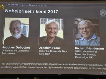 Der Nobelpreis für Chemie geht an Jacques Dubochet, Joachim Frank und Richard Henderson. Foto: Claudio Bresciani