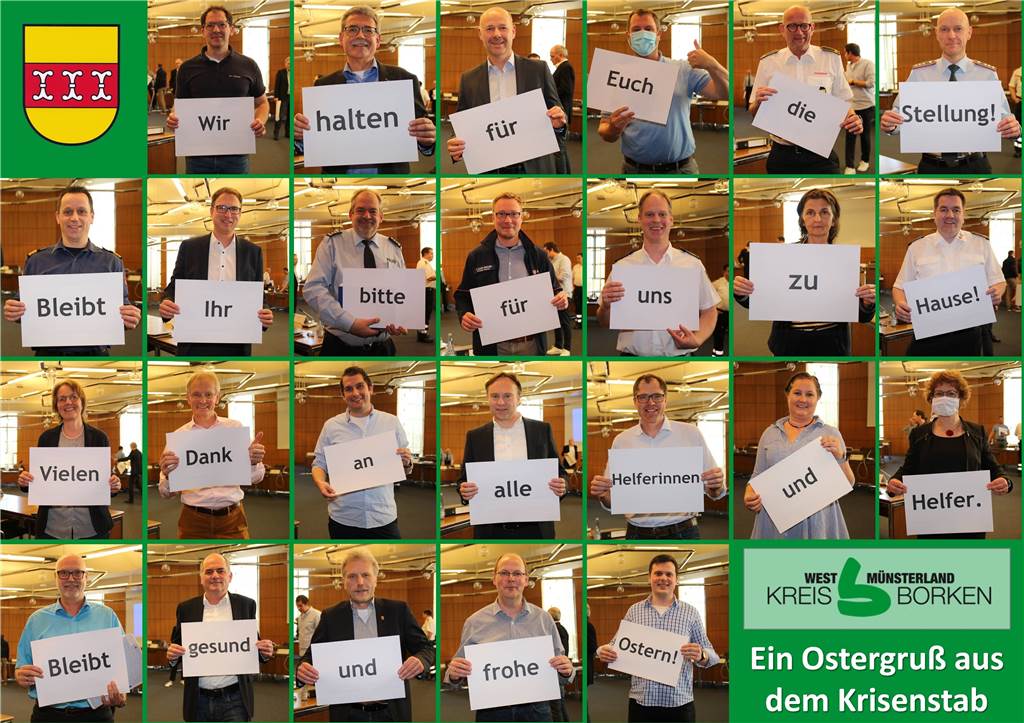 Der Ostergruß des Krisenstabes des Kreises Borken.