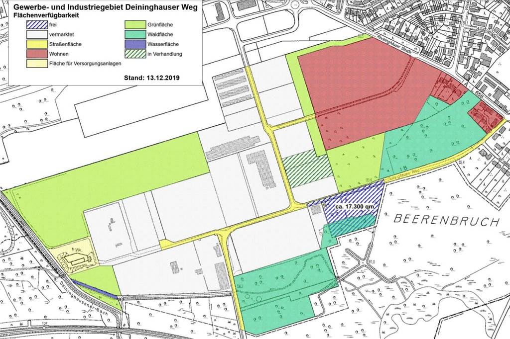Neubau eines großen Logistikzentrums in Castrop-Rauxel bringt viele Arbeitsplätze Der Plan zeigt, dass das Gebiet bis auf ein Grundstück quasi komplett vermarktet ist. Wann die Wohnbebauung realisiert wird, steht noch in den Sternen.
