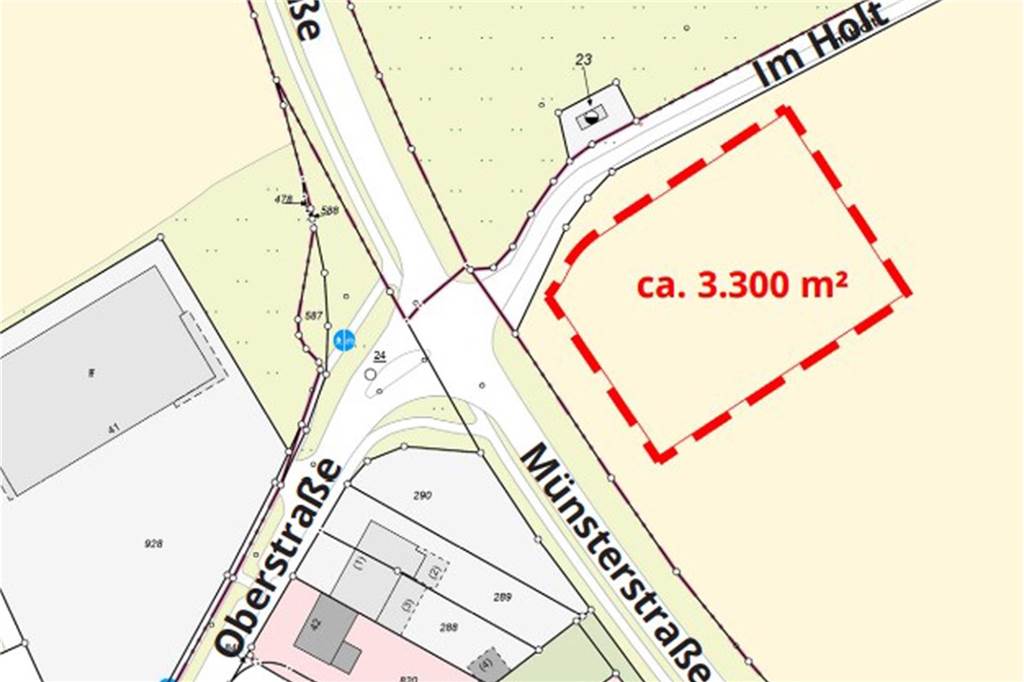 Turm am neuen Feuerwehrgerätehaus in Südkirchen: Löschzug soll Höhenrettung üben Der Plan zeigt, wo das Grundstück für das neue Südkirchener Feuerwehrhaus liegt. Die Kreuzung könnte perspektivisch zum Kreisverkehr umgebaut werden. Die Planungen sollen das berücksichtigen.