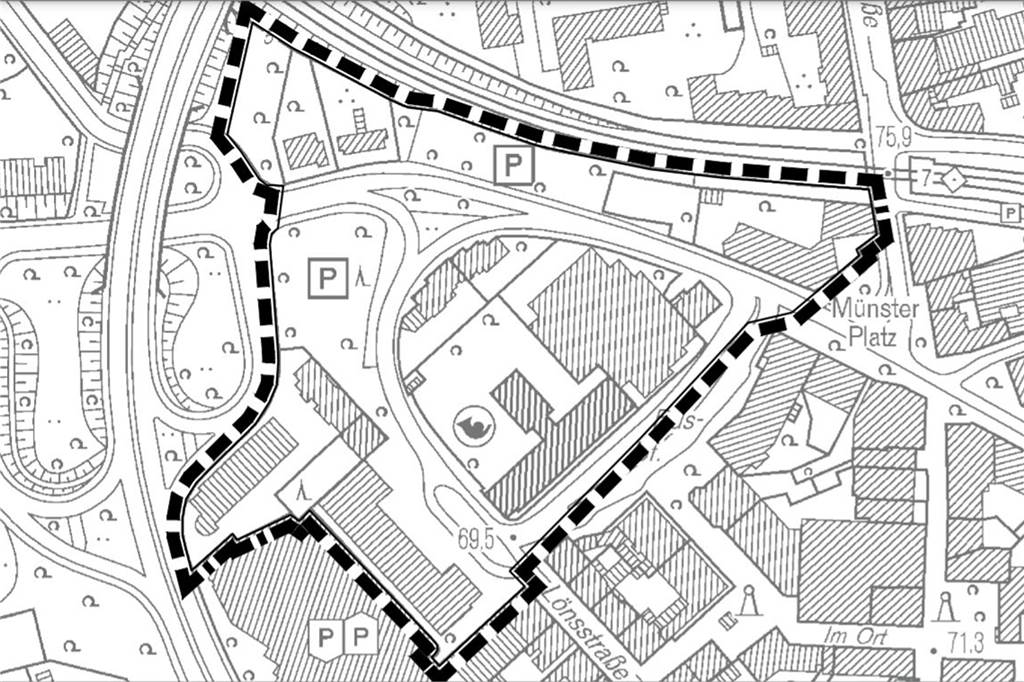 Der Planbereich "Nördliche Innenstadt", für den sich die Stadt ein Vorkaufsrecht einräumen möchte, um hier planerisch tätig werden zu können.