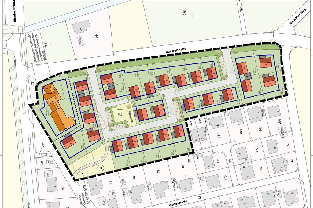 Gleich zwei neue Baugebiete in Lembeck in Sicht Der Planentwurf für die Erweiterung des Baugebiets Witte-Siedlung (rechts Süden).