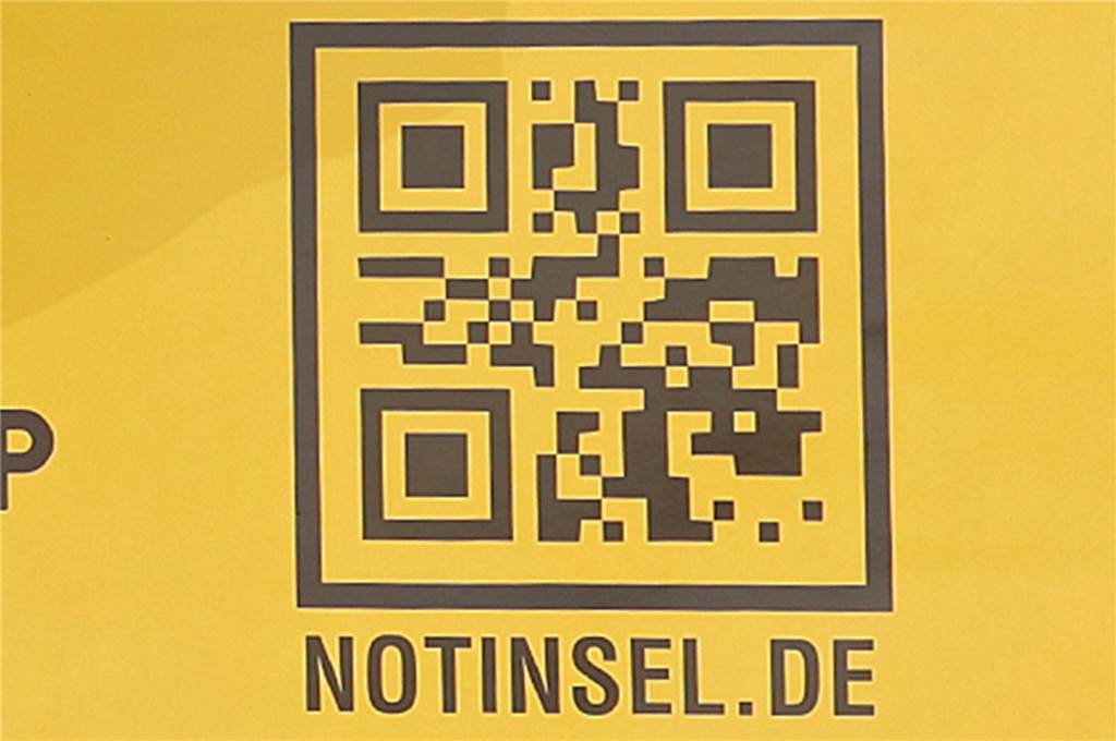 „Die wollen mich verhauen!“ Buchhändler mit Notinsel-Logo hilft Jungen aus der Patsche Der QR-Code, mit dem man die Notinsel-App herunterladen kann.