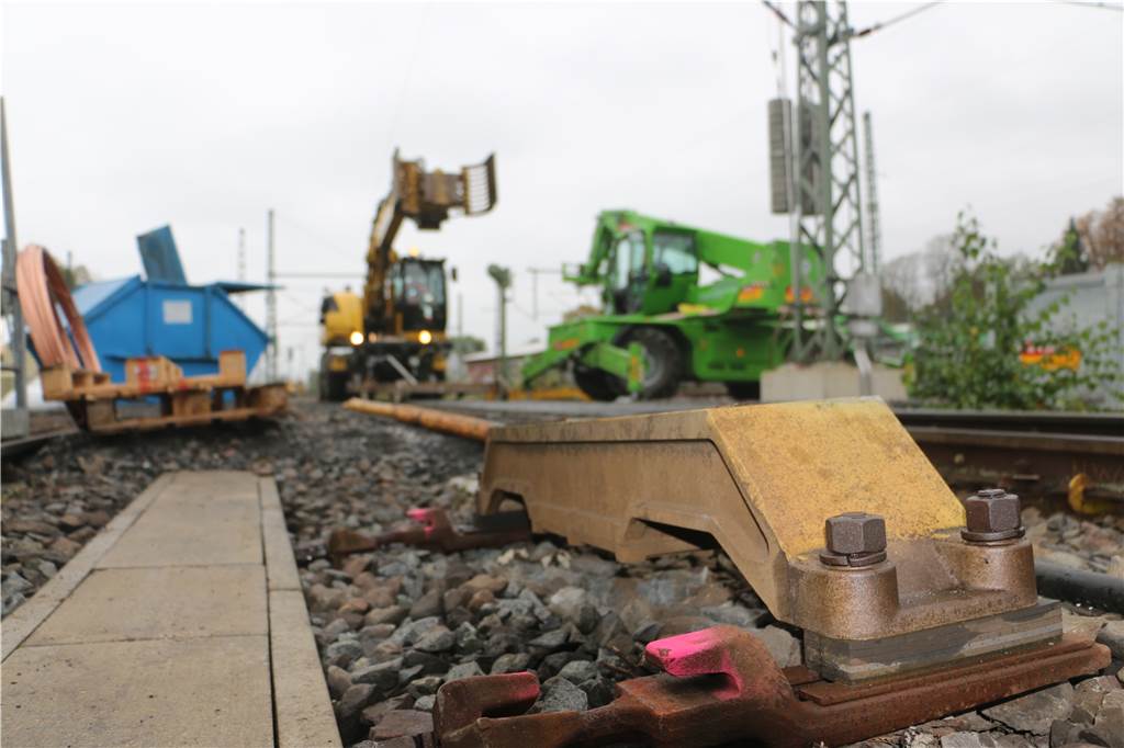Der Schnellbremsmagnet am Ende des Bahnhofs Kamen. wird dieser bei Gefahr aktiviert, geht jeder Zug in die Eisen.