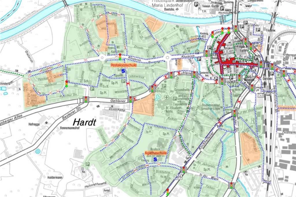 Verkehrsprobleme an Grundschule: Mehr Elternpflichten, mehr Kontrollen Der Schulwegeplan für Agatha- und Pestalozzischule.