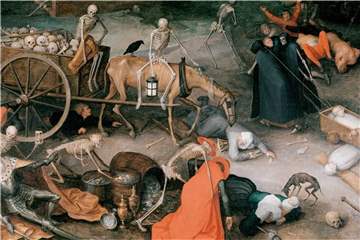 Der „Schwarze Tod“ - illustriert von dem niederländischen Maler Hieronymus Bosch (um 1450-1516).