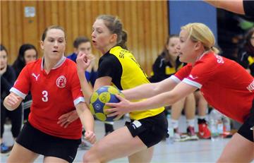 Der Schweriner KC (rote Trikots) musste sich gegen den Regionalliga-Spitzenreiter SG Pegasus Rommerscheid knapp mit 22:24 geschlagen geben.