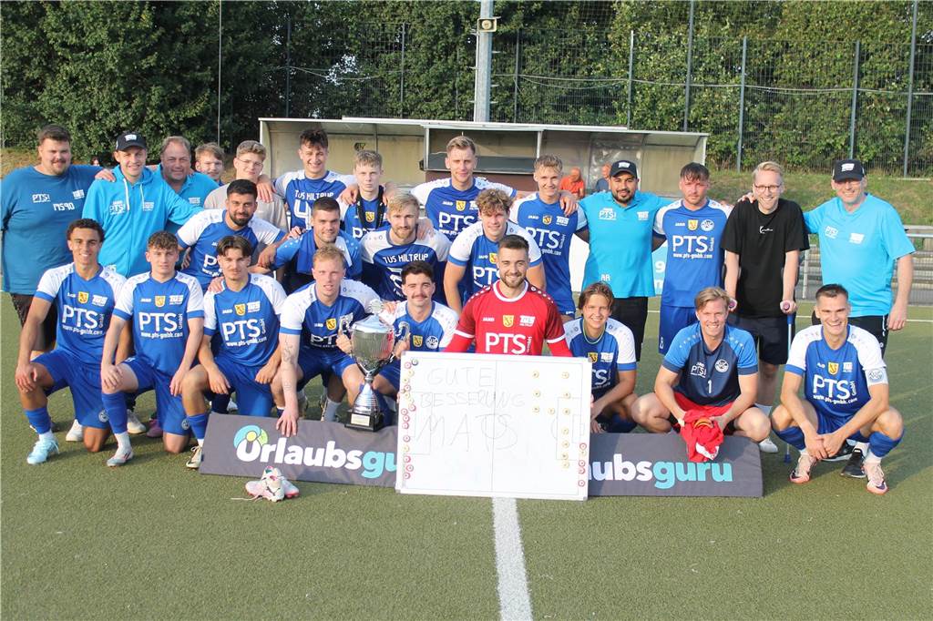 TuS Hiltrup siegt beim Urlaubsguru-Cup: Veranstalter sauer über kurzfristige Absagen Der Sieger schickt beste Genesungswünsche an den verletzten Mats Feckler.