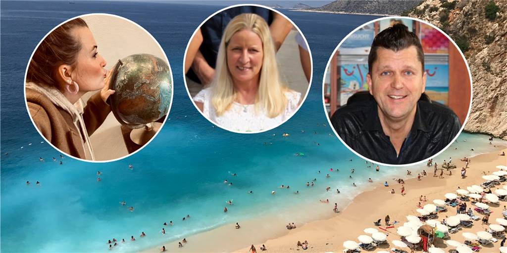 Trotz Preiserhöhung: Ansturm auf Castrop-Rauxeler Reisebüros Der Strand von Kas in der Türkei: Das Urlaubsland ist Top-Reiseziel der Castrop-Rauxeler im Sommer 2022. Mehrere Reisebüro-Leiter aus Castrop-Rauxel, darunter Jasmin Kiwitz (v.l.), Sabine Friedrich und Dietmar Broll, bestätigen, dass es eine große Nachfrage gibt.