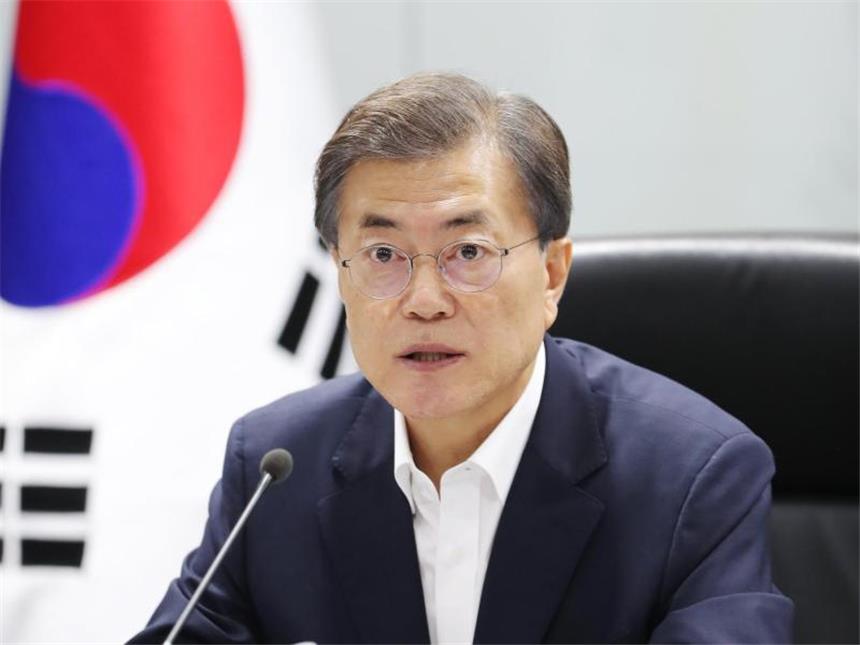 Nordkorea droht USA mit Vergeltung Der südkoreanische Präsident Moon Jae-In hofft auf maximalen Druck auf Nordkorea. Foto: Yonhap