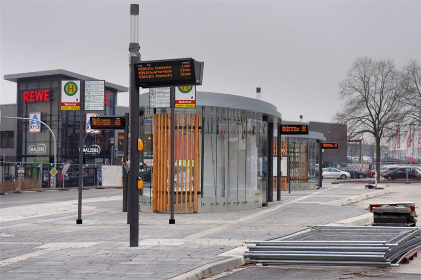 Neuer Schwerter Busbahnhof eröffnet am Mittwoch Der umgestaltete Zentrale Omnibusbahnhof in Schwerte.