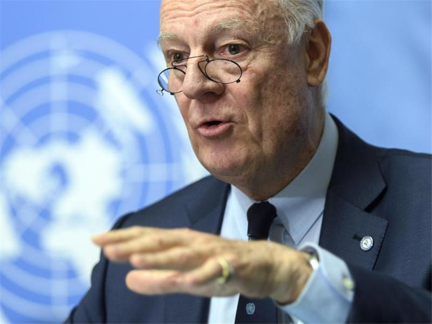 Tauziehen um Prozedere bei Syrien-Gesprächen in Genf Der UN-Gesandte für Syrien, Staffan de Mistura, will mit beiden Parteien sprechen. Foto: Martial Trezzini