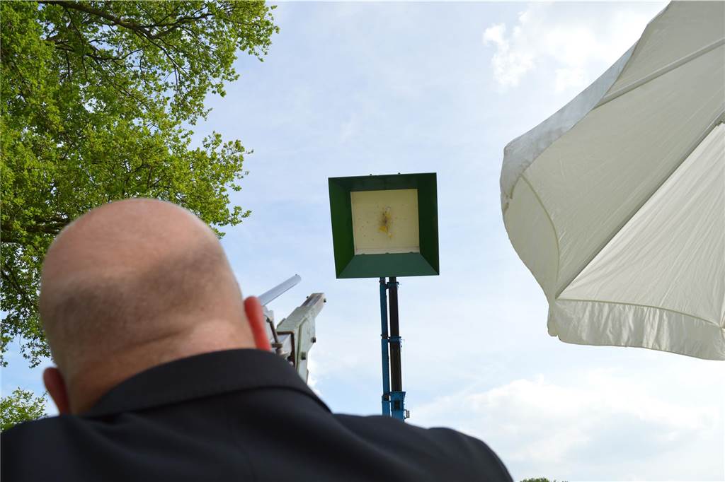 Der Vogel wurde ins Visier genommen.