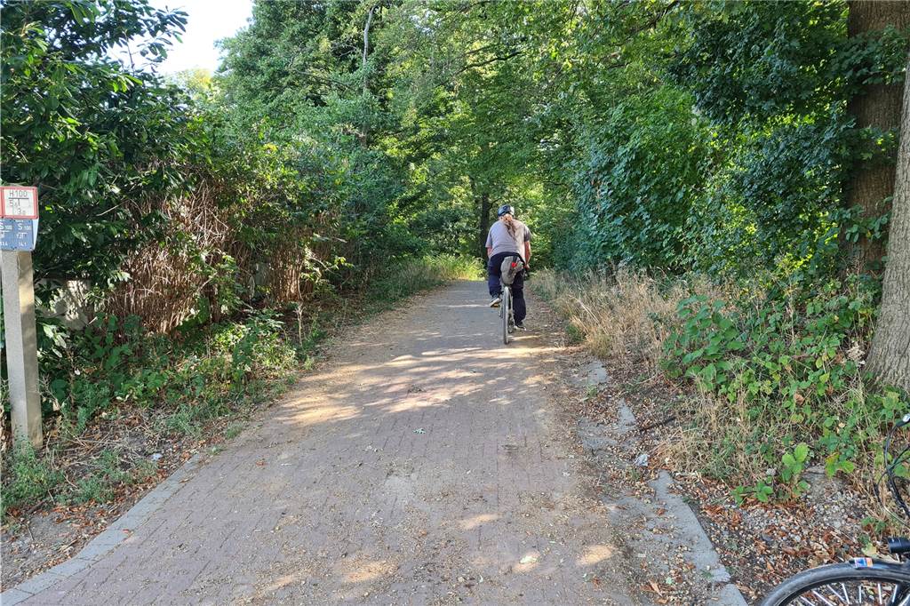 Mit einem Experten unterwegs: Wann wird Castrop-Rauxel fahrradfreundlich? Ein Radfahrer ist auf einem kleinen Weg unterwegs.
