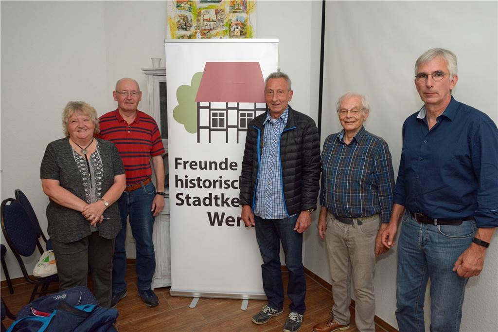 Großes Museumsprojekt in Werne steht kurz vor dem Aus Der wiedergewählte Vorstand der „Freunde des historischen Stadtkerns“ (v.l.): Schriftführerin Heidelore Fertig-Möller, Kassierer Werner Ueckert, 2. Vorsitzender Hilmar Kilinski, Vorsitzender Karl-Heinz Schwarze und Pressewart Jörg Stengl. Nicht auf dem Bild ist Beisitzer Günther Smusch.