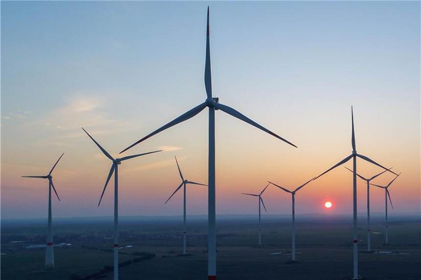 Der Windpark „Odervorland“ im brandenburgischen Jacobsdorf. Nach erfolgreichen Jahren verspüren die deutschen Anlagenbauer und Projektentwickler keinen Rückenwind mehr aus Berlin. Foto: Patrick Pleul