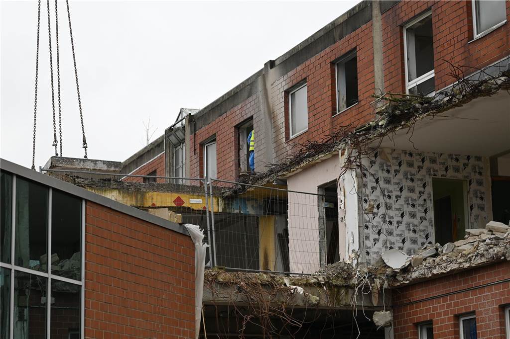 Der Wulfener Markt in Dorsten-Wulfen wird im Moment abgerissen.