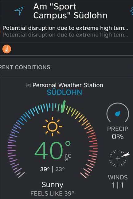 Die 40 Grad sind geknackt gegen 14.30 Uhr in Südlohn.