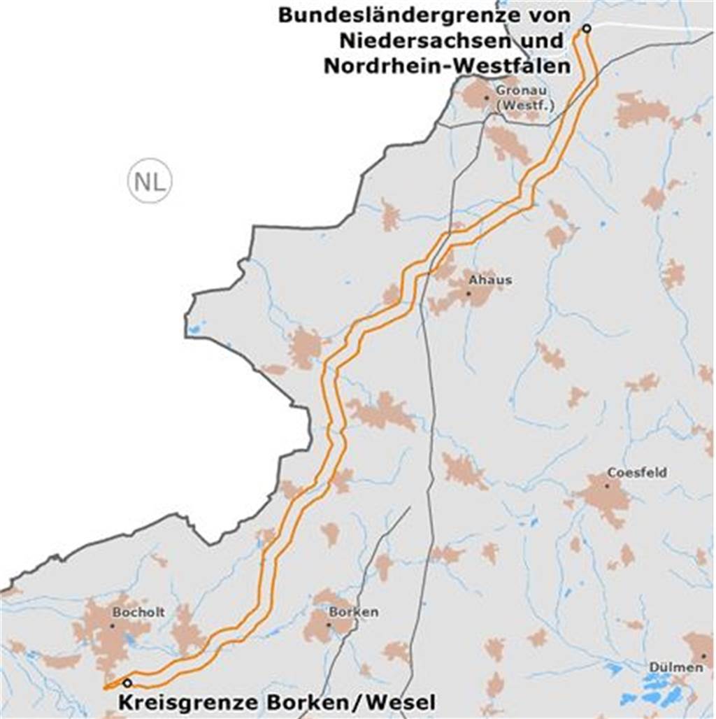 Stromleitung A-Nord wird sich kilometerlang durch Heek fräsen Die A-Nord-Leitung von Emden nach Osterrath soll Strom für rund zwei Millionen Menschen von den Offshore-Windparks an der Küste in Richtung Rheinland transportieren.